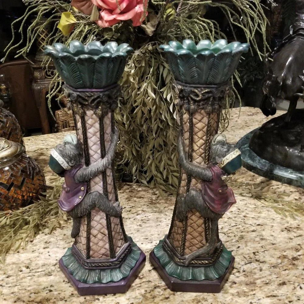 CBK Organ Grinder Bellhop Monkey Candle Holder